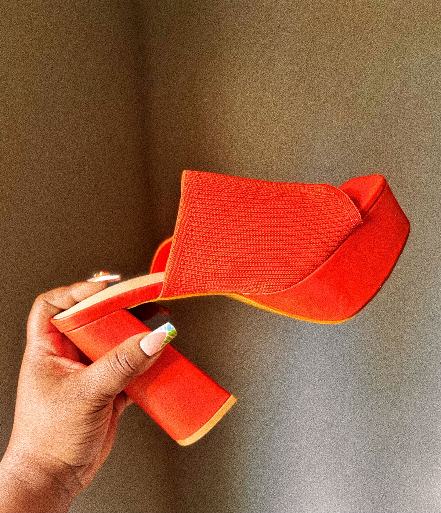 Orange Alert Block Heel