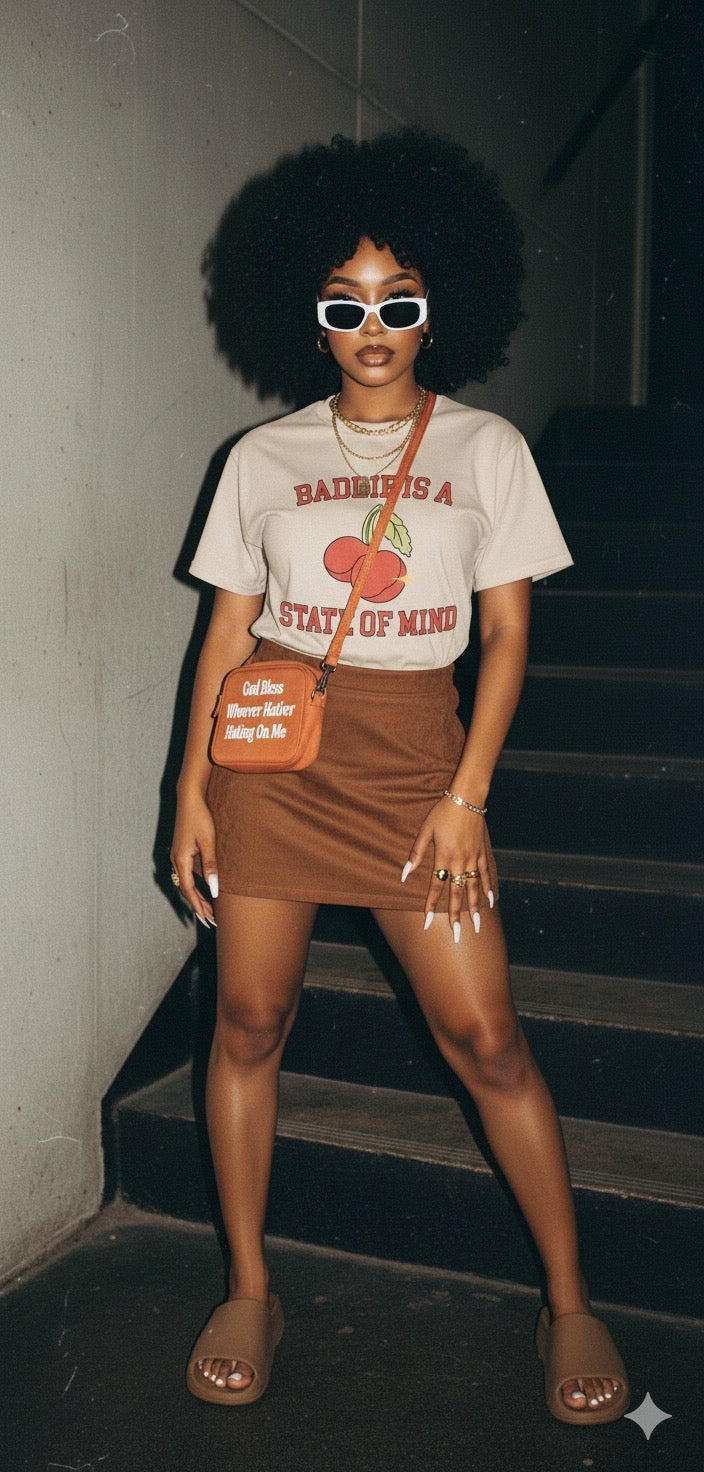 "Baddie Is a State of Mind" Cherry Graphic Tee | Off The Strap
