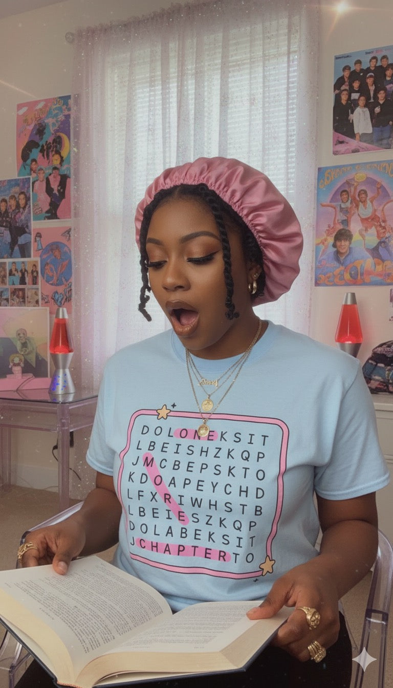 Book Lover Word Search Graphic Tee – Cute Reading Shirt for Readers & Writers