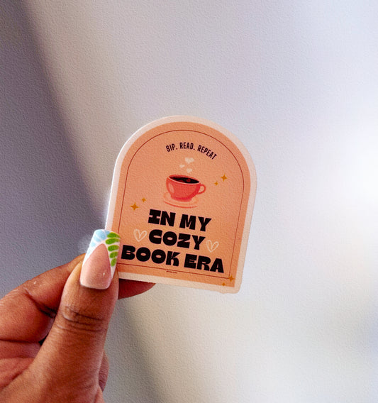 “In my cozy book era” (Sticker)