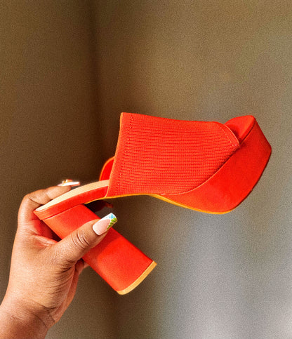 Orange Alert Block Heel