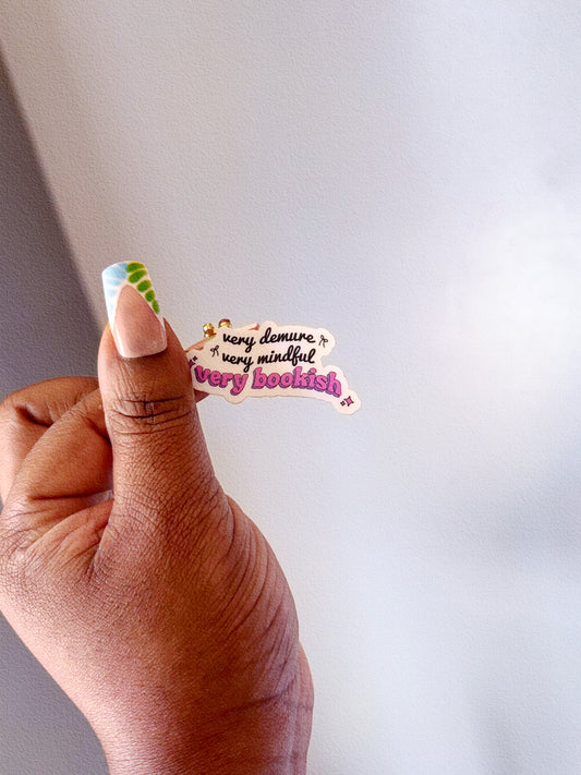 “Very Demure, Very Mindful, Very Bookish” Sticker