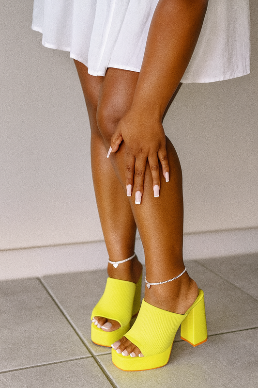 Lime Crime Block Heel – Neon Green