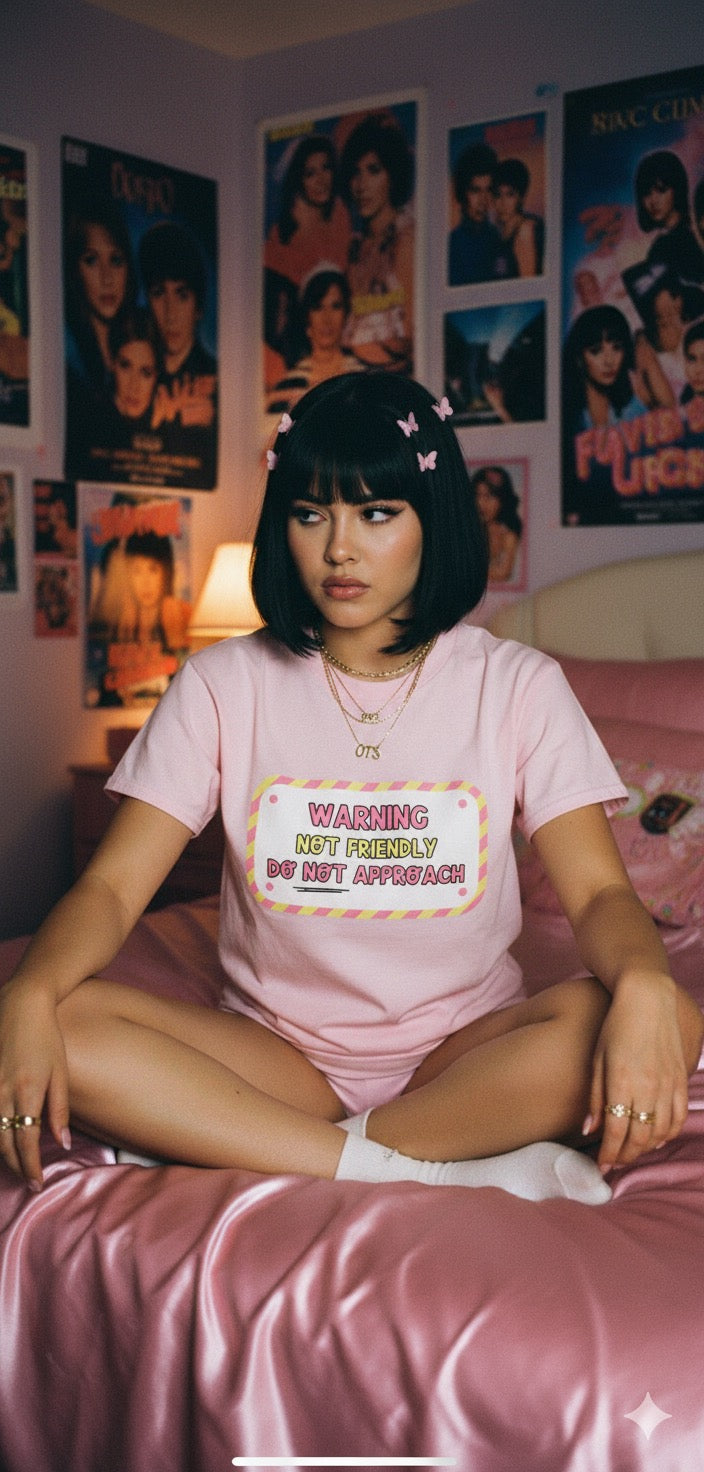 “Warning: Not Friendly Do Not Approach” Tee