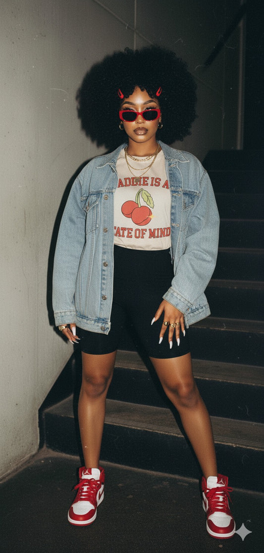 "Baddie Is a State of Mind" Cherry Graphic Tee | Off The Strap
