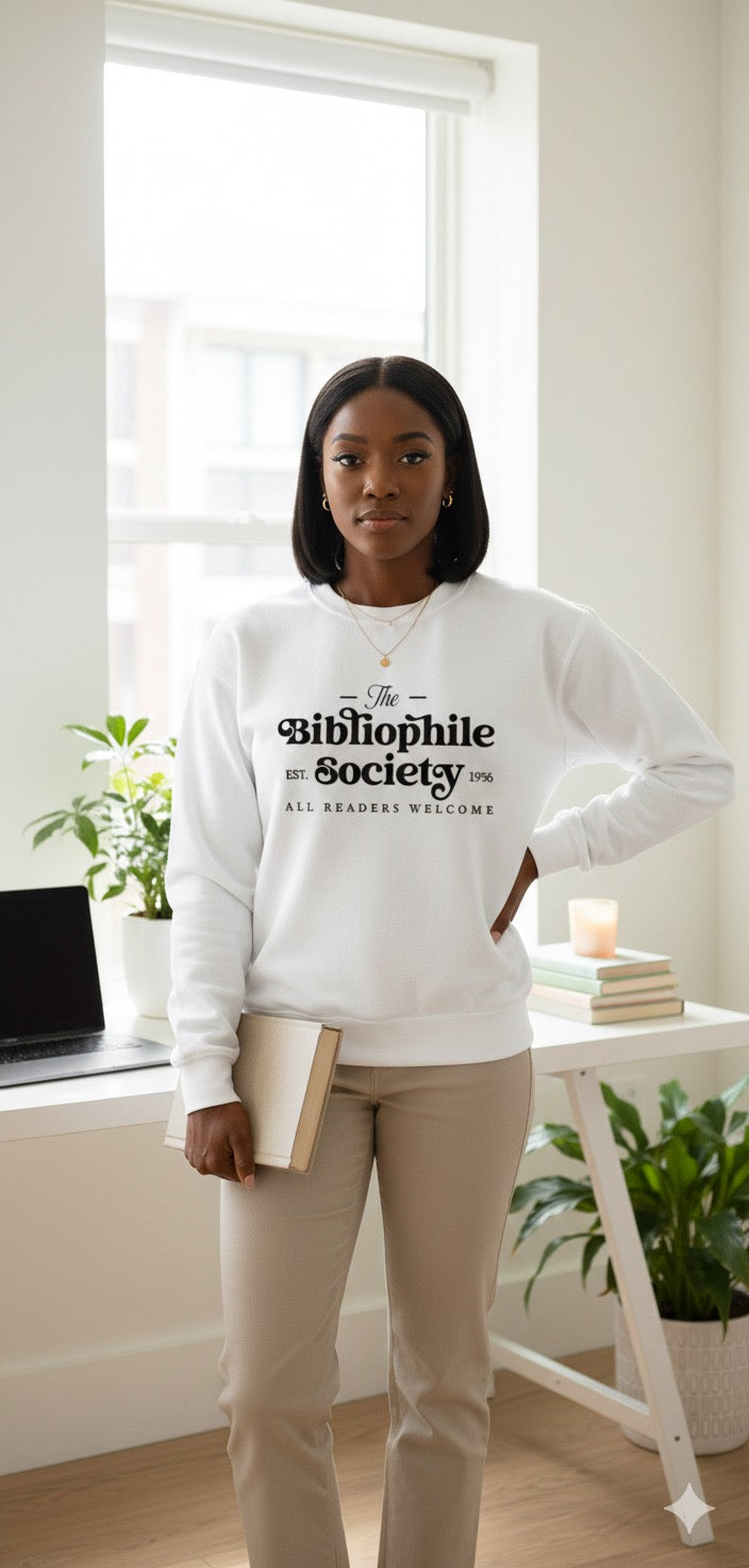 Bibliophile Society – Vintage Reader Crewneck