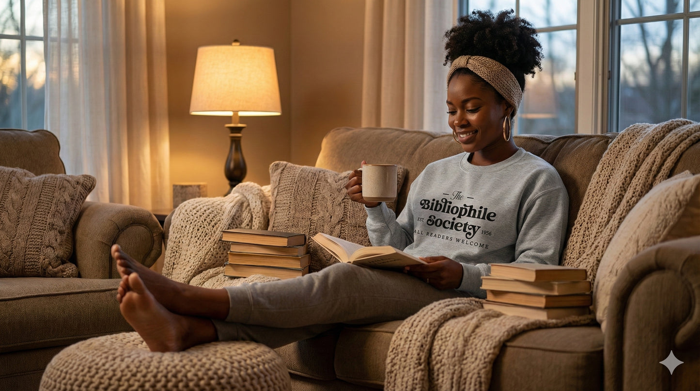 Bibliophile Society – Vintage Reader Crewneck